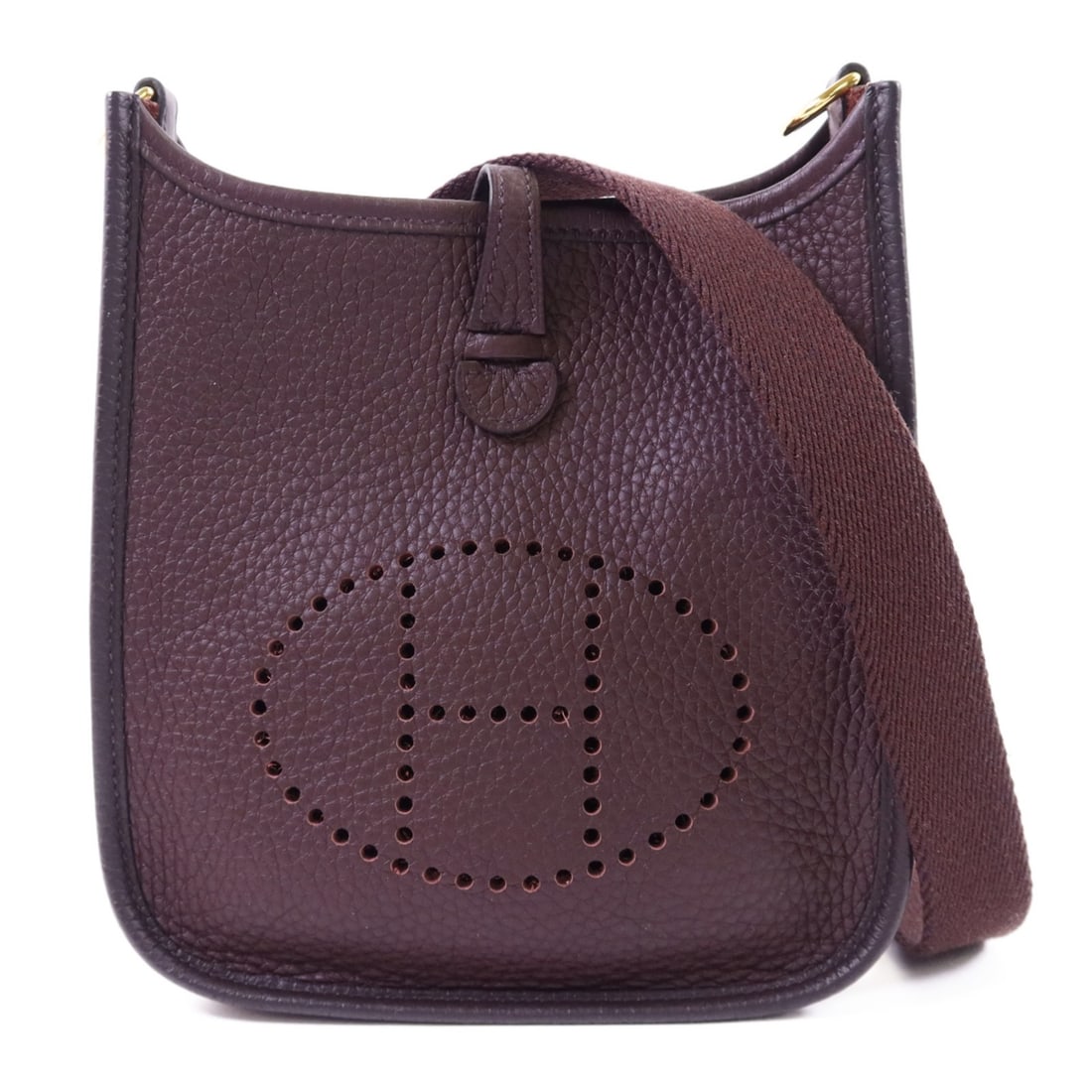 Hermes Evelyne TPM Shoulder Bag Taurillon Clemence Leather in Rouge Sellier (1 of 15)