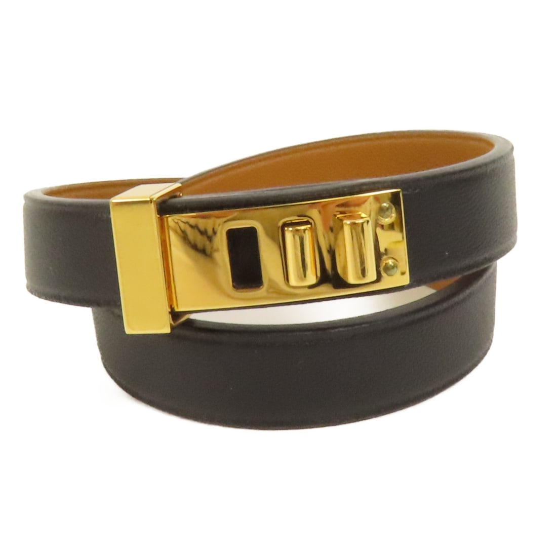 HERMES Mini Dog Bracelet Swift Leather Black GHW (1 of 11)