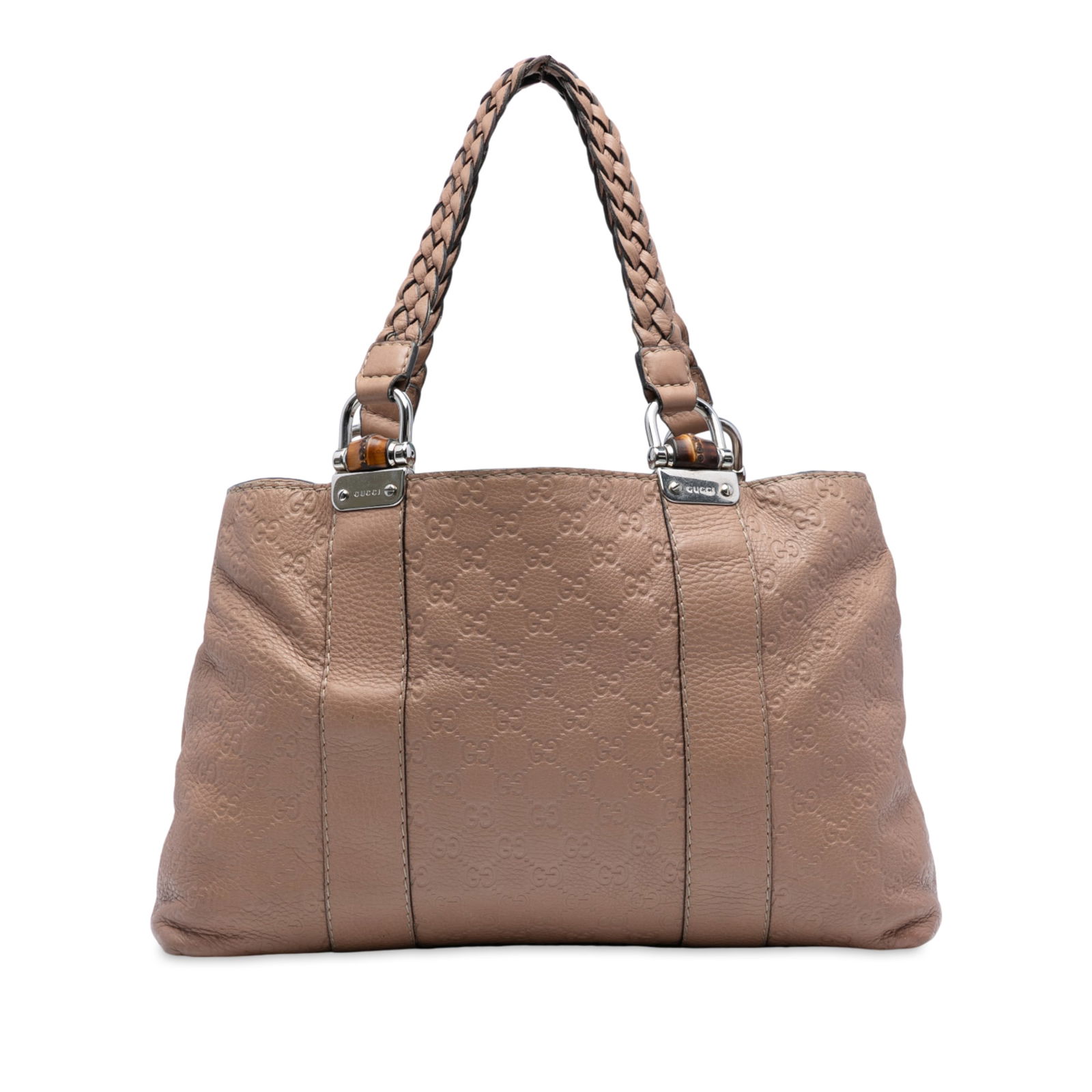 Gucci Medium Guccissima Bamboo Libeccio Leather Tote Bag: Gucci Medium Guccissima Bamboo Libeccio Leather Tote Bag This Medium Guccissima Bamboo Libeccio Tote by Gucci epitomizes sophistication and functionality. Crafted from high-quality leather, this tote