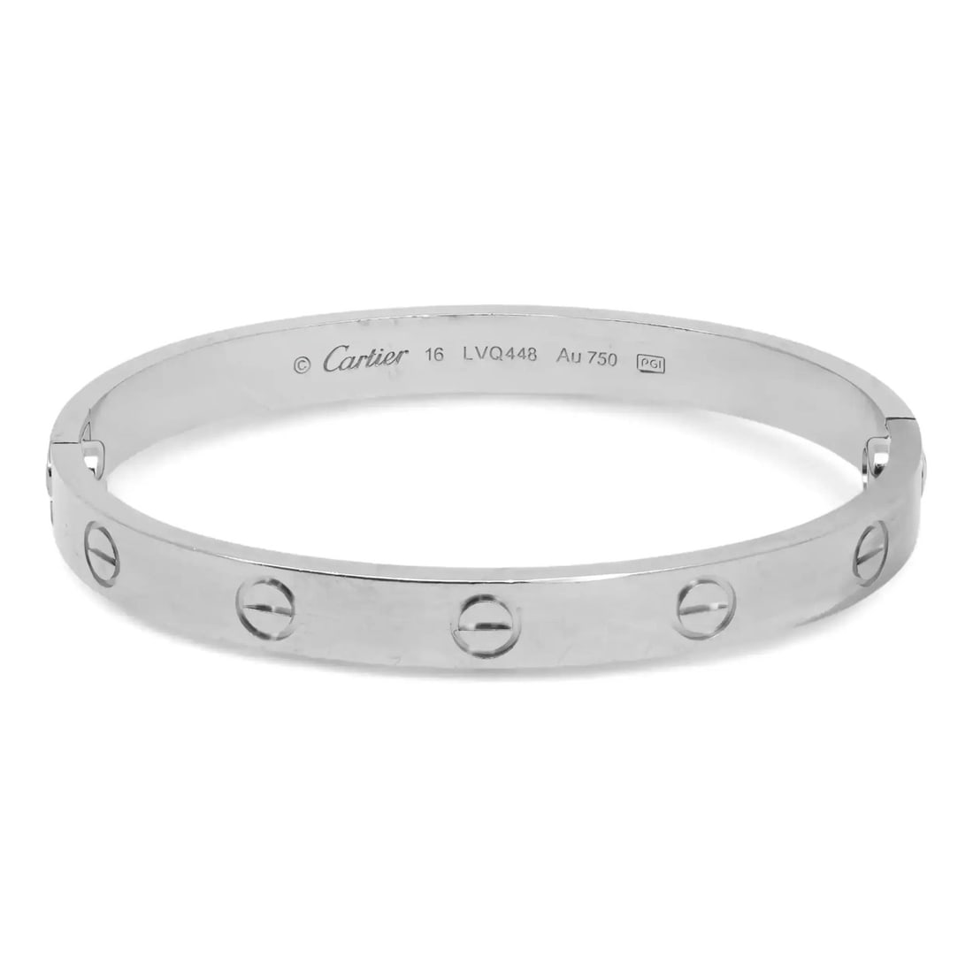 Cartier Love Bracelet Classic 18K White Gold Size 16 Bangle (1 of 6)