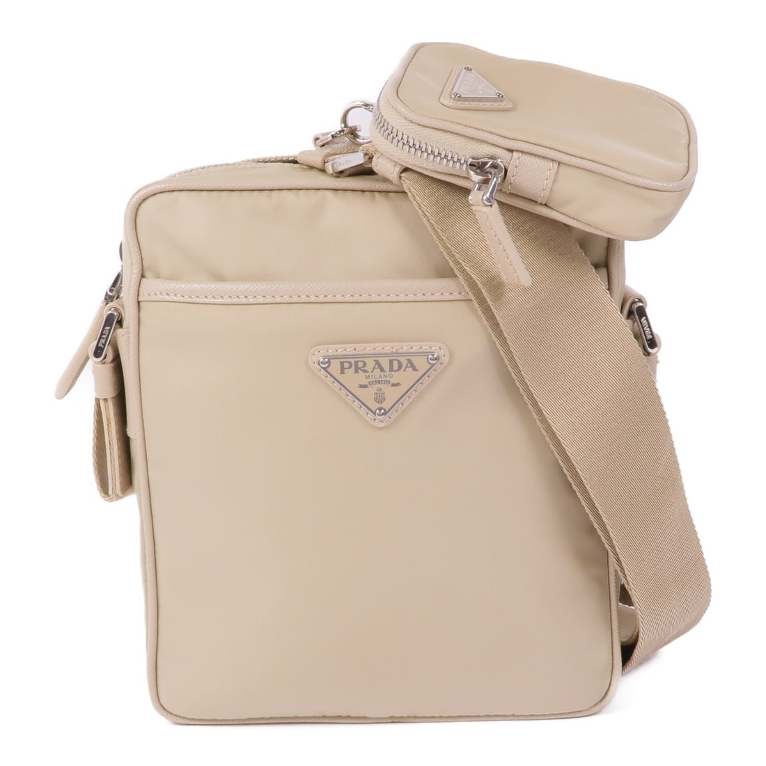 PRADA 2VH112 Beige Nylon Shoulder Bag Made in Italy (1 of 18)