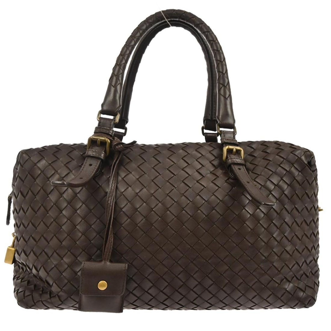 Intrecciato Brown Lambskin Satchel by Bottega Veneta Medium Top Handle Bag (1 of 10)
