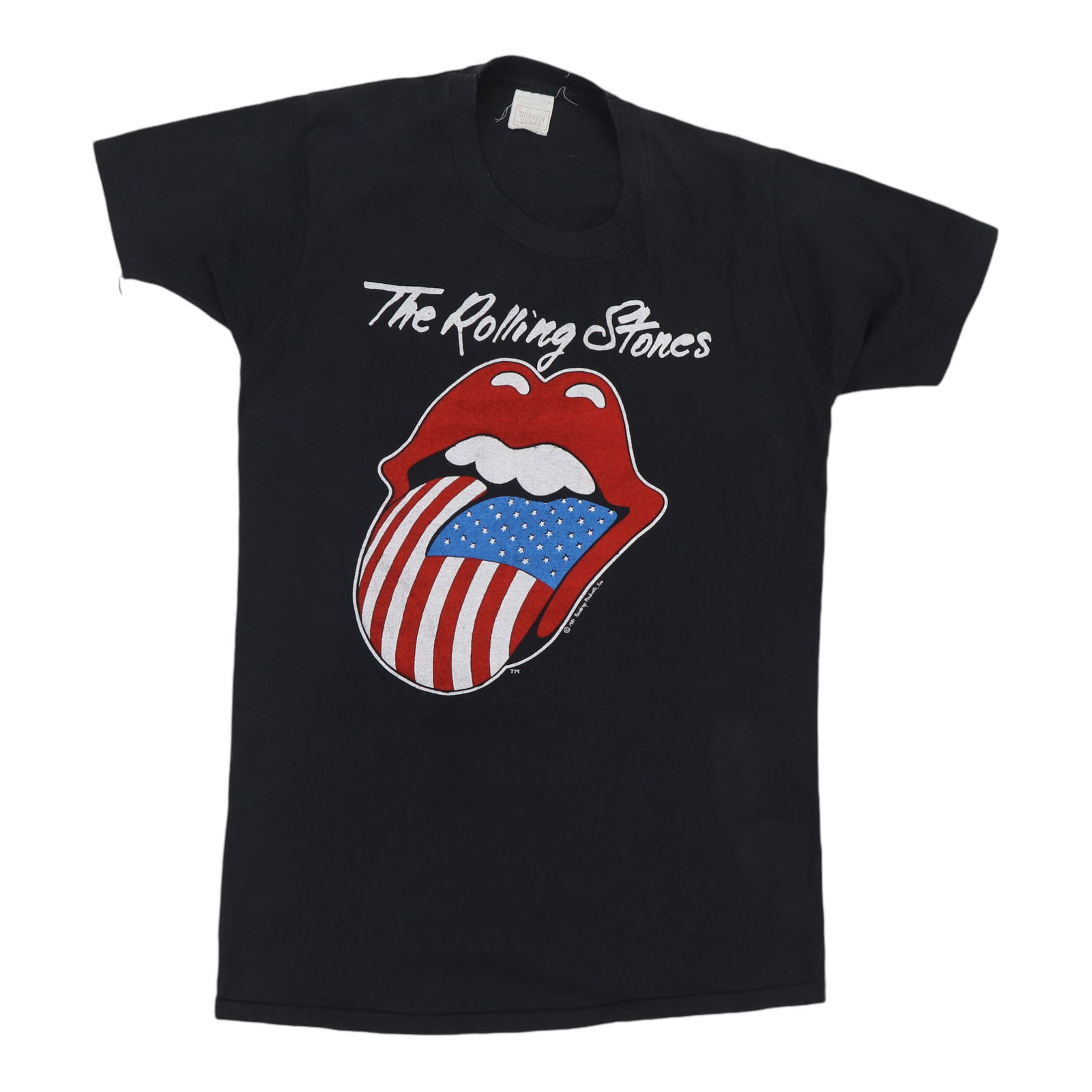 Vintage 1981 Rolling Stones Tour Shirt Black Cotton (1 of 7)