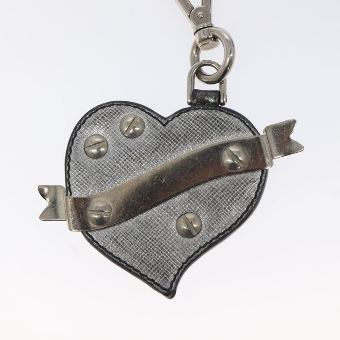 Silver Prada Pendant Keyring Accessory for Women (1 of 2)