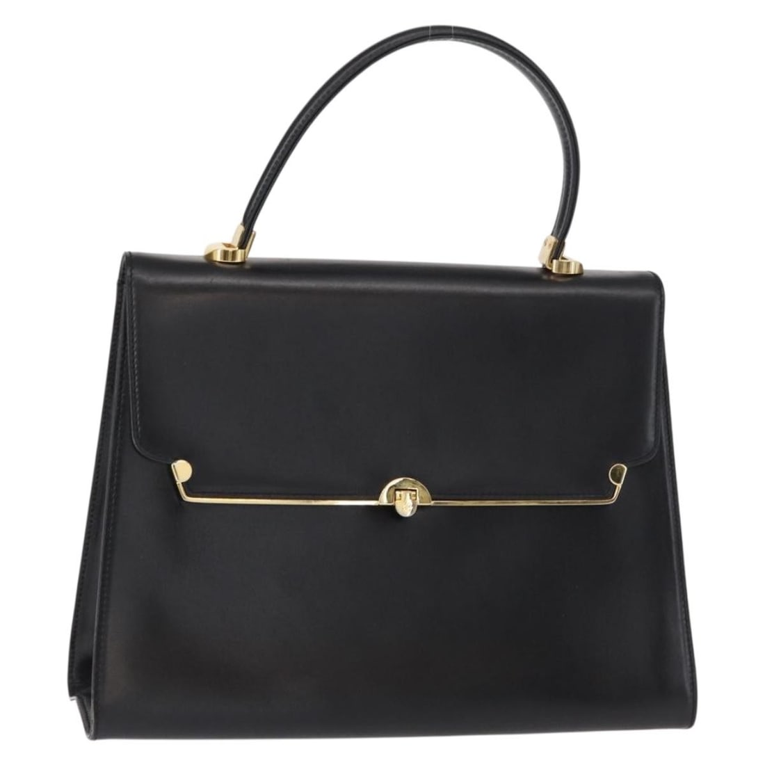 BALLY Black Gold Leather Hand Bag Italy Auth 154580: BALLY Black Gold Leather Hand Bag Italy Auth 154580 This BALLY hand bag is a stylish accessory crafted from high-quality leather in a striking black and gold color combination. Measuring approximately