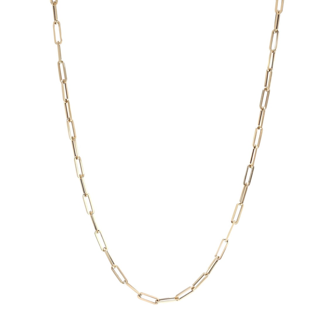 Rachel Koen 14K Yellow Gold Paper Clip Chain Necklace 18 in Adjustable: Rachel Koen 14K Yellow Gold Paper Clip Chain Necklace 18 in Adjustable Elevate your jewelry collection with this exquisite Small Paper Clip Link Chain Necklace by Rachel Koen, crafted from luxurious 1