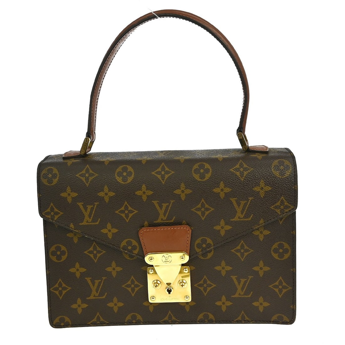 Louis Vuitton Concorde Monogram Handbag Briefcase Medium Brown: Louis Vuitton Concorde Monogram Handbag Briefcase Medium Brown Experience the timeless elegance of the Louis Vuitton Concorde Handbag Briefcase. This medium-sized handbag features the iconic Monogram
