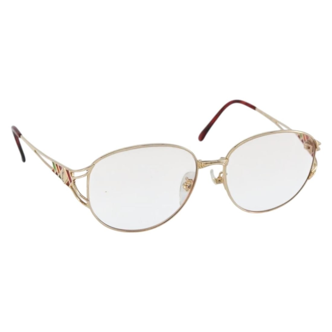 SAINT LAURENT Gold Metal Glasses with Dust Bag SW1682: SAINT LAURENT Gold Metal Glasses with Dust Bag SW1682 Elevate your eyewear collection with these stylish SAINT LAURENT glasses, crafted from high-quality metal in a luxurious gold finish. Made in Japa