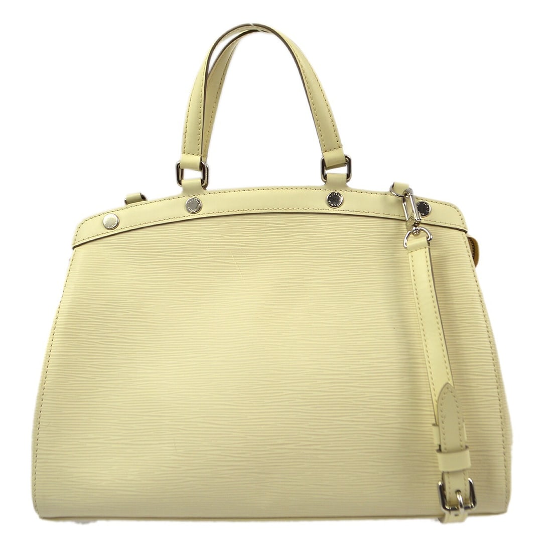 Beige Brea Tote Bag by Louis Vuitton: Beige Brea Tote Bag by Louis Vuitton The Louis Vuitton Brea handbag in beige features a classic design crafted for women. The exterior shows some scratches and the interior has signs of dirt, reflecti