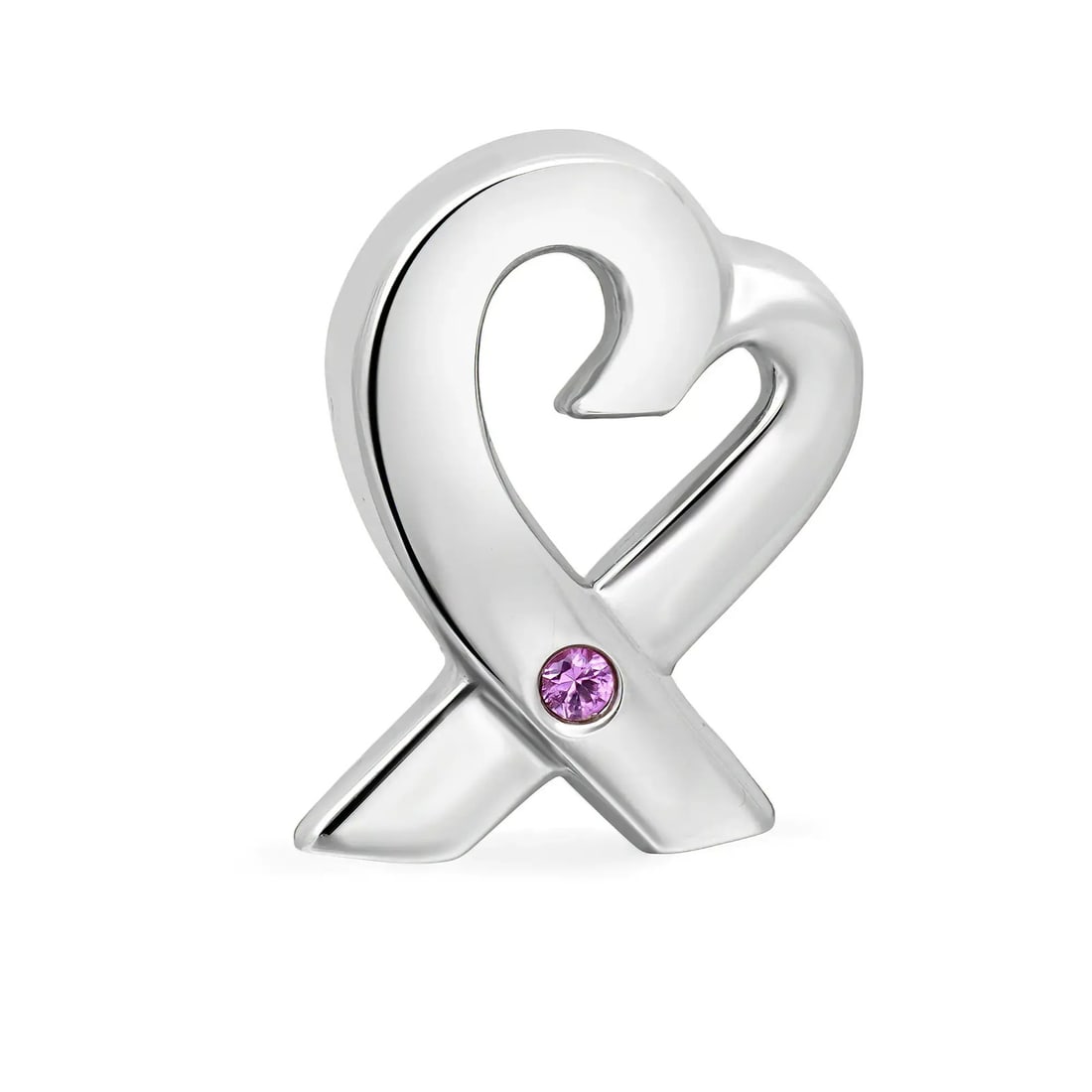 Tiffany & Co. Paloma Picasso Pink Sapphire Heart Pendant in Sterling Silver: Tiffany & Co. Paloma Picasso Pink Sapphire Heart Pendant in Sterling Silver This exquisite Tiffany & Co. Paloma Picasso Loving Heart Pendant is a delightful piece that captures both elegance and charm