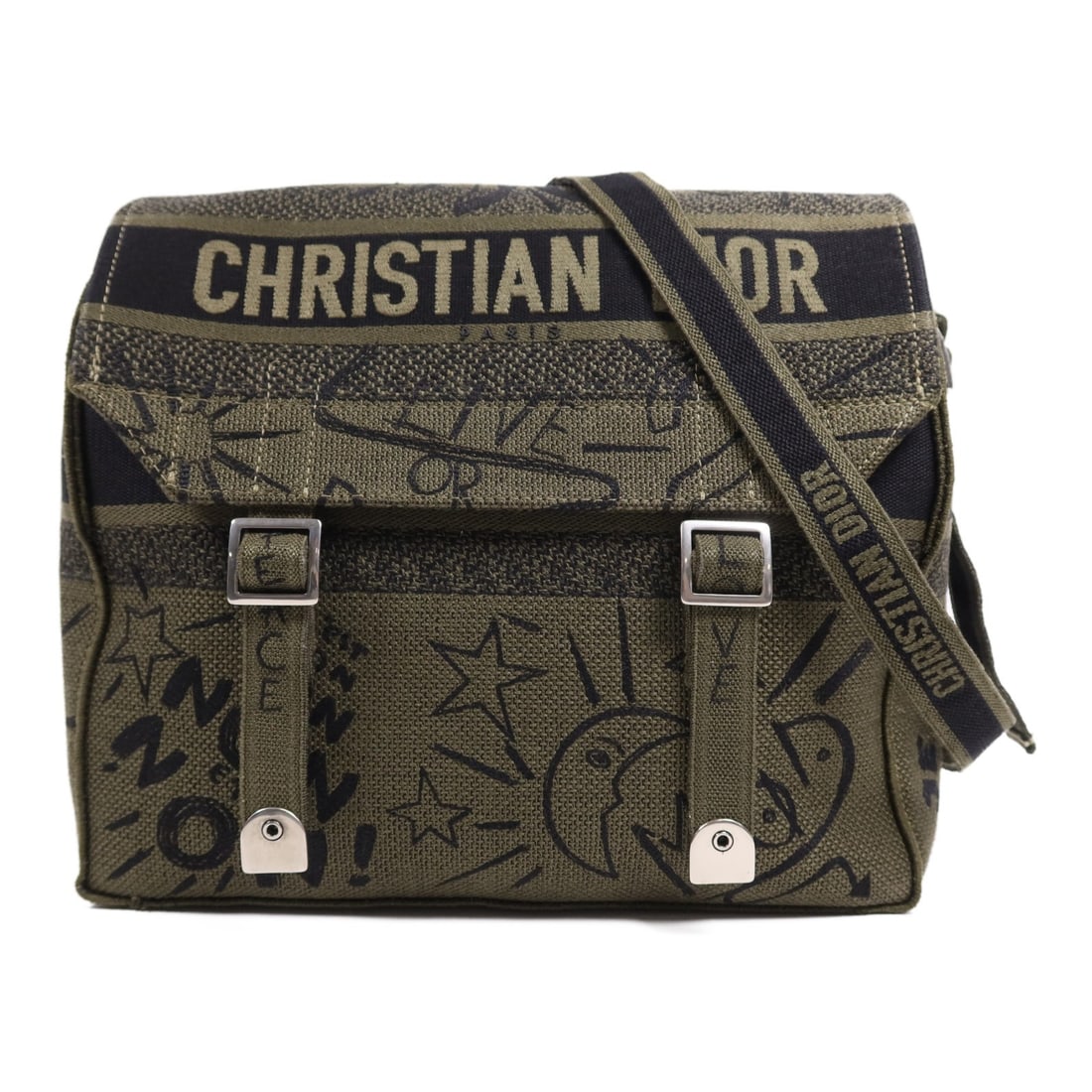 Dior Camp Shoulder Bag Green Canvas France: Dior Camp Shoulder Bag Green Canvas France This Christian Dior Camp Shoulder Bag features a stylish design, crafted from high-quality canvas in a vibrant green hue. The bag is designed for versatility