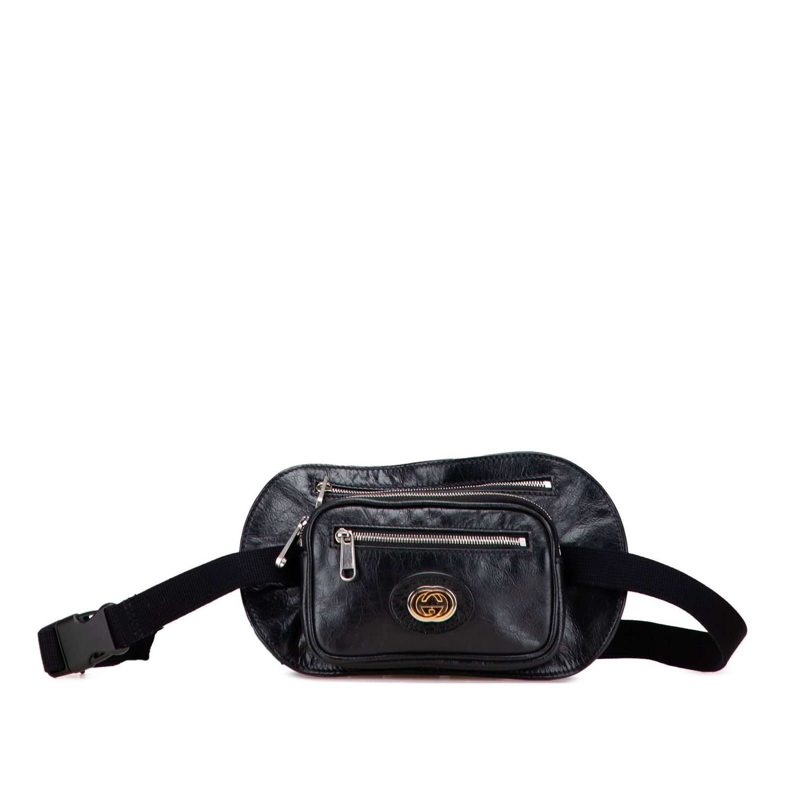 Gucci Black Calfskin Morpheus Double Zip Belt Bag: Gucci Black Calfskin Morpheus Double Zip Belt Bag The Gucci Calfskin Morpheus Double Zip Belt Bag combines functionality with luxury. Crafted from high-quality leather, this stylish bag features a fla