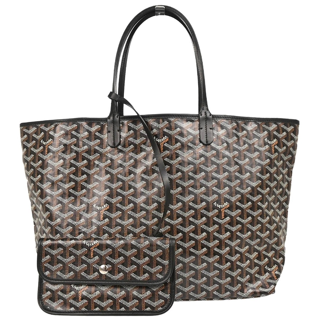Goyard Black Saint Louis PM Tote Bag Coated Canvas Leather: Goyard Black Saint Louis PM Tote Bag Coated Canvas Leather The Goyard Black Saint Louis PM Tote Bag is a stylish and versatile accessory perfect for casual occasions. Made from durable coated canvas l