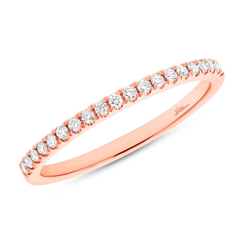 14K Rose Gold Rachel Koen Diamond Band Ring 0.18cttw Size 7.25 (1 of 5)