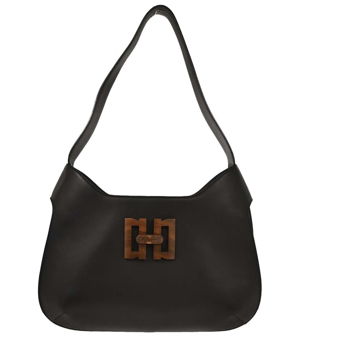 Salvatore Ferragamo Black Leather Top Handle Shoulder Bag E 21 7723: Salvatore Ferragamo Black Leather Top Handle Shoulder Bag E 21 7723 This elegant Salvatore Ferragamo black leather shoulder bag is the perfect accessory for casual occasions. With a stylish top handle