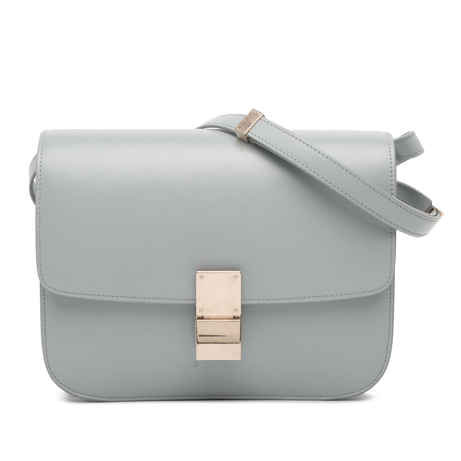 Celine Medium Liege Calfskin Classic Box Crossbody Bag Gray (1 of 10)