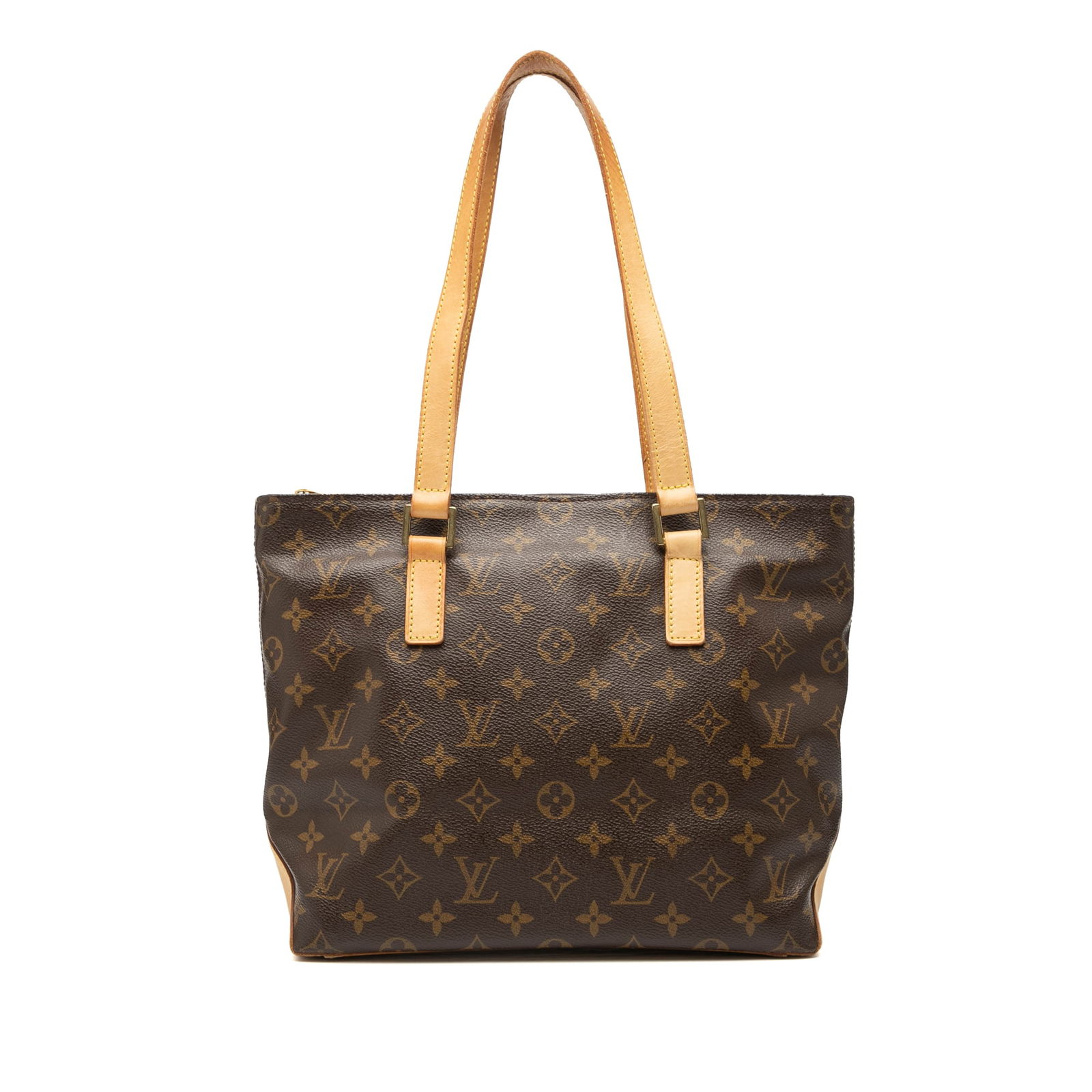 Louis Vuitton Cabas Piano Tote Monogram Canvas with Vachetta Leather Trim: Louis Vuitton Cabas Piano Tote Monogram Canvas with Vachetta Leather Trim The Louis Vuitton Monogram Cabas Piano is crafted from monogram canvas with vachetta leather trim and flat vachetta leather ha