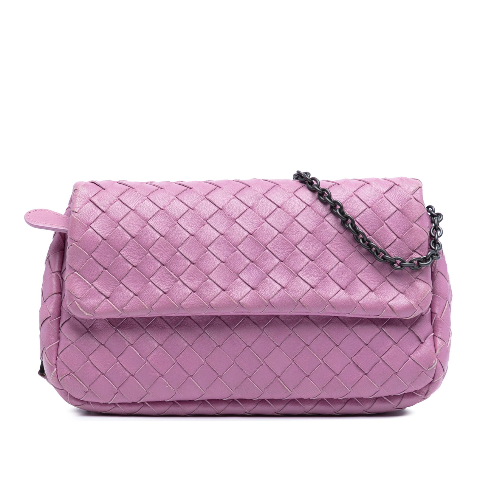 Bottega Veneta Mini Nappa Intrecciato Leather Crossbody Bag Pink: Bottega Veneta Mini Nappa Intrecciato Leather Crossbody Bag Pink Introducing the Bottega Veneta Mini Nappa Intrecciato Expandable Chain Flap Crossbody, a stylish and functional accessory. This exquisi