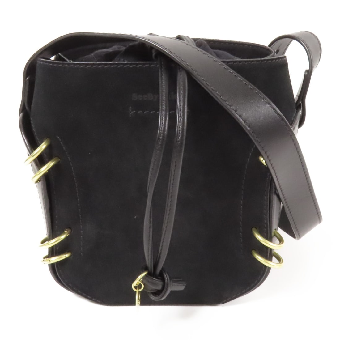 SEE BY CHLOE Black Calfskin Suede Shoulder Bag GHW (1 of 15)