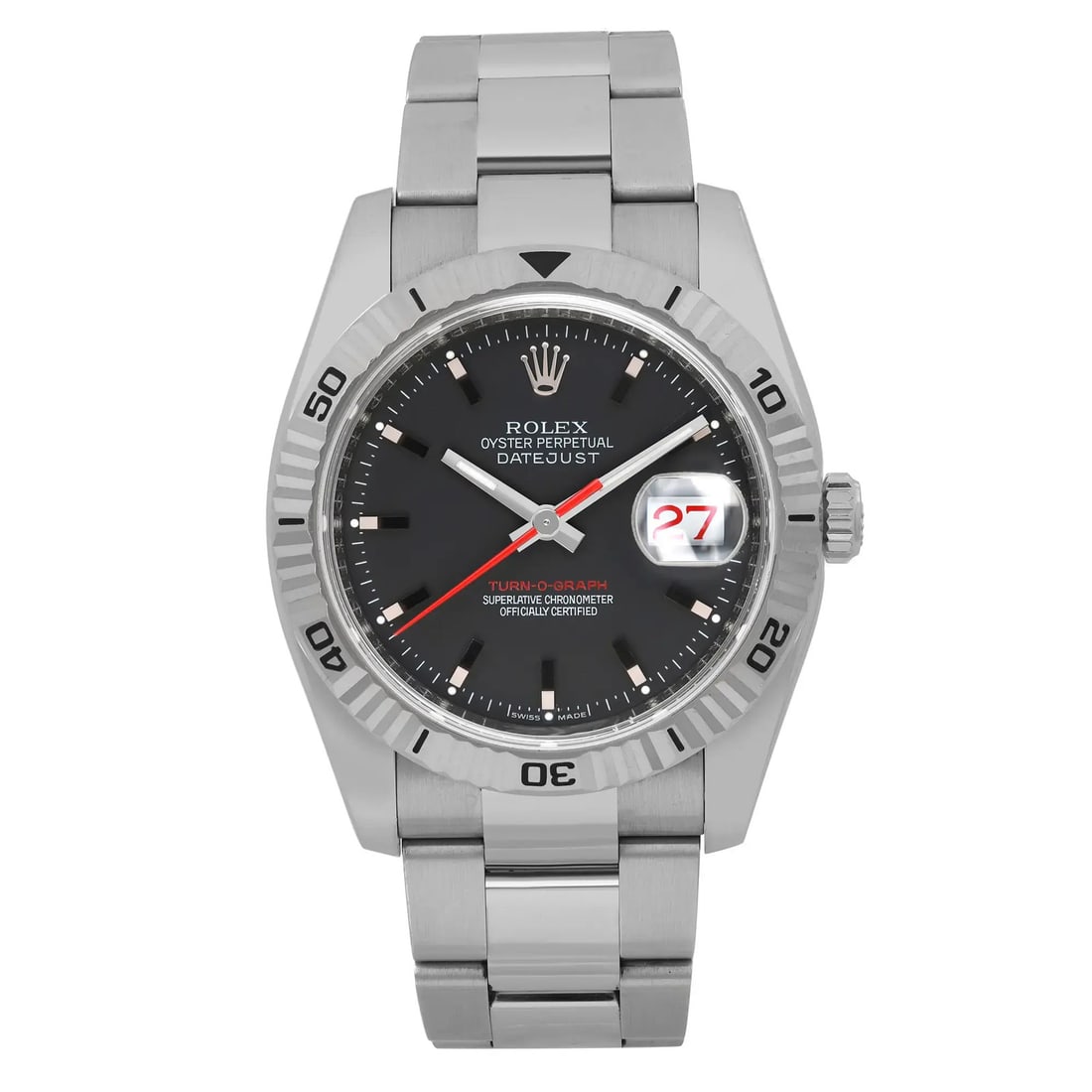Rolex Datejust Turn-O-Graph 36mm Automatic Watch Black Dial 116264 (1 of 6)