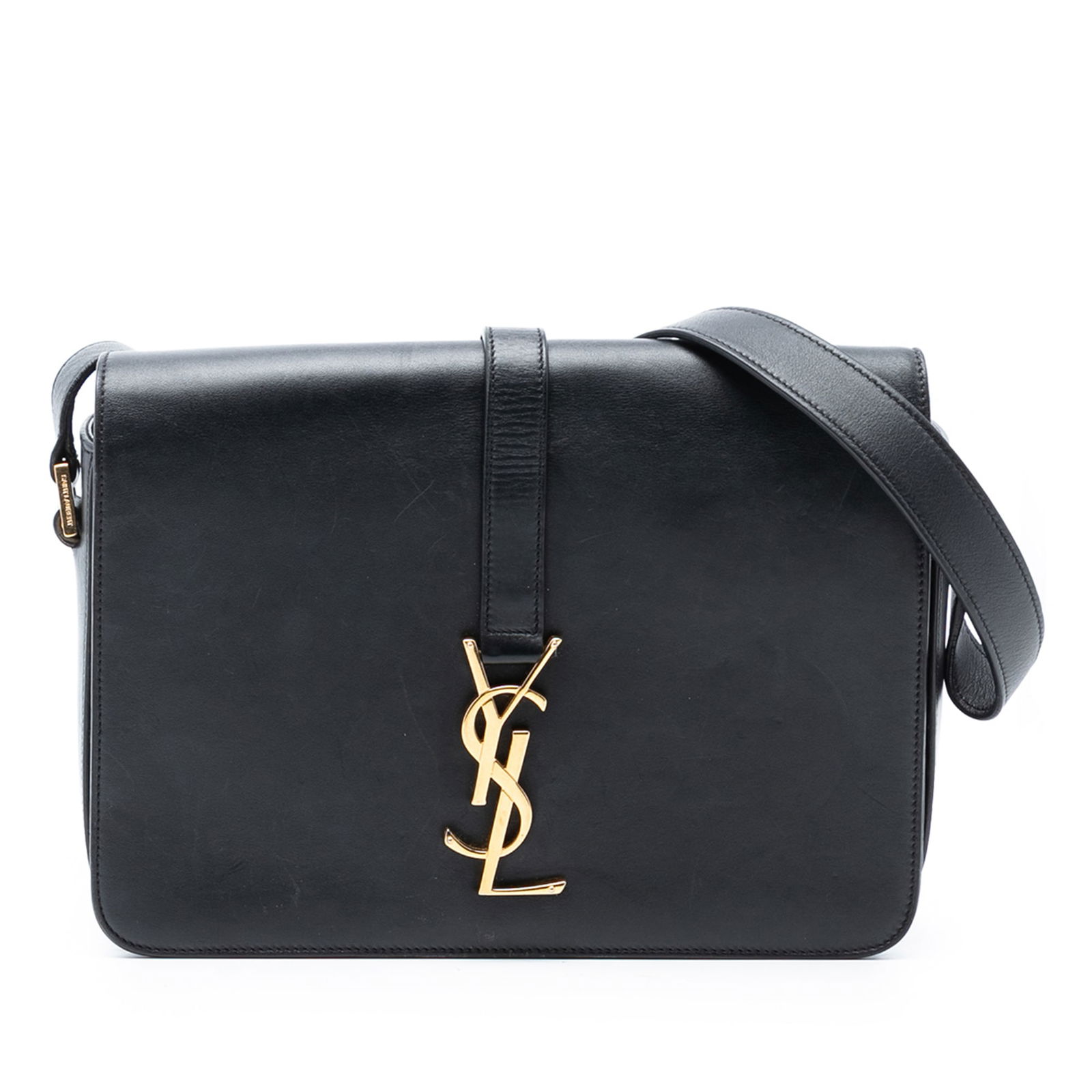Black Leather Universite Medium Shoulder Bag by Saint Laurent (1 of 7)