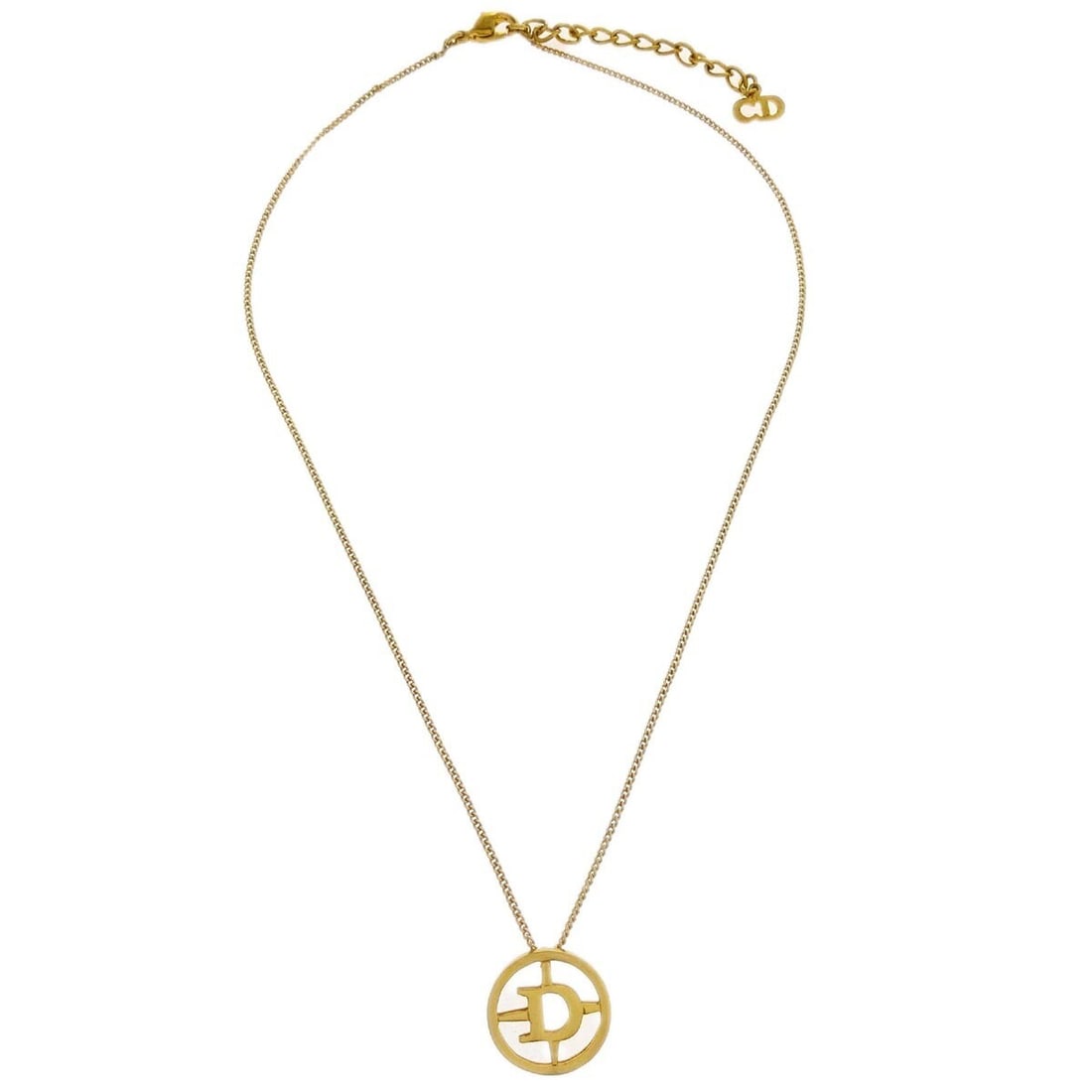 Christian Dior gold tone circular pendant necklace for women (1 of 2)
