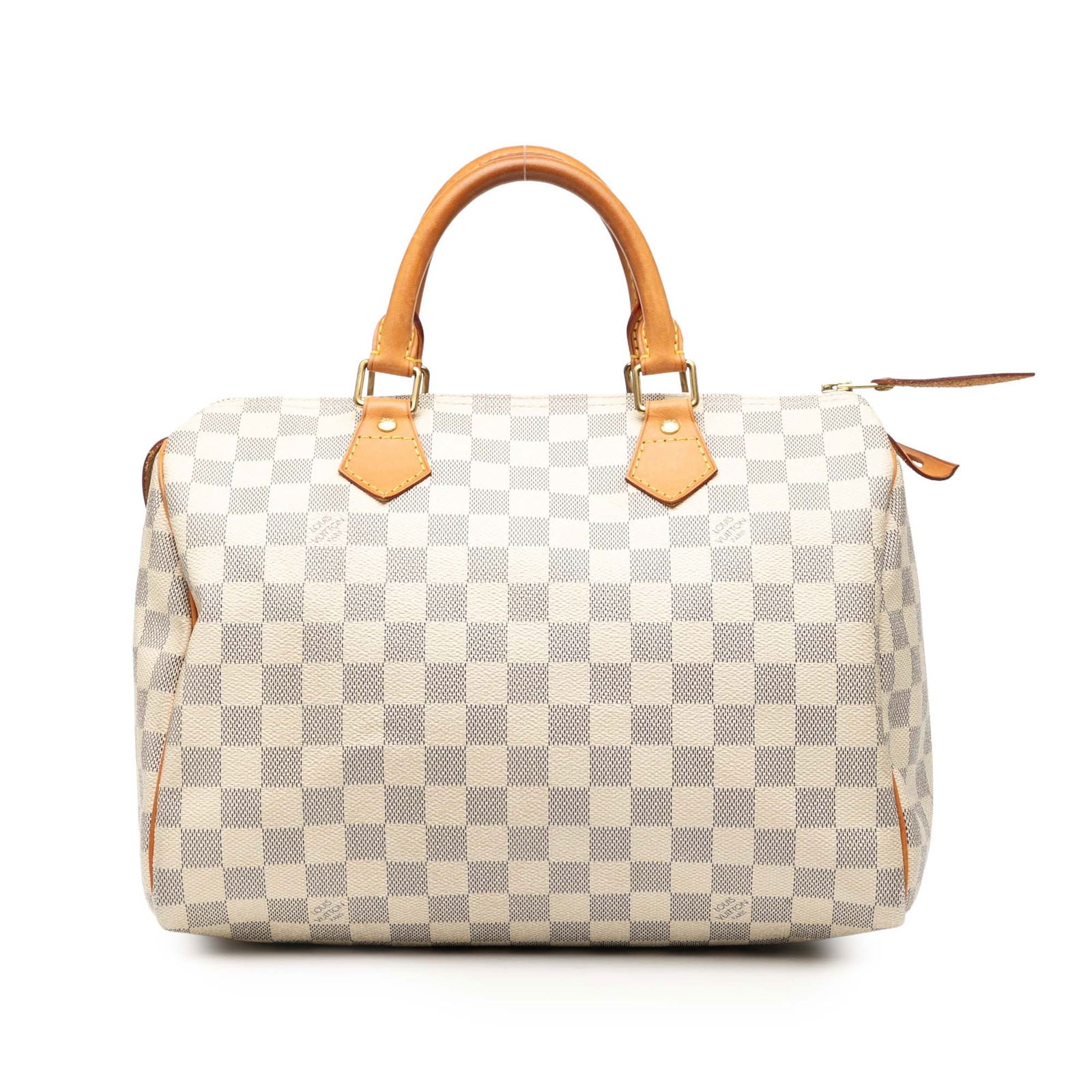 Damier Azur Speedy 30 Handbag by Louis Vuitton with Vachetta Leather Trim (1 of 7)