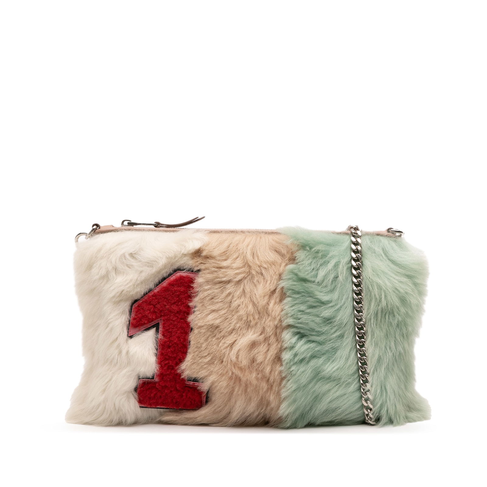 Miu Miu Fur Montone Stripe Multi Color Crossbody Bag: Miu Miu Fur Montone Stripe Multi Color Crossbody Bag This stylish Miu Miu Fur Montone Stripe Crossbody bag is crafted from natural materials and features a distinctive fur body. It is equipped with a