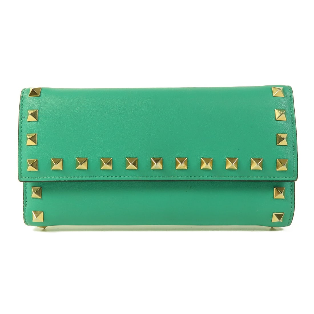 Valentino Green Calfskin Leather Tri-Fold Long Wallet (1 of 18)