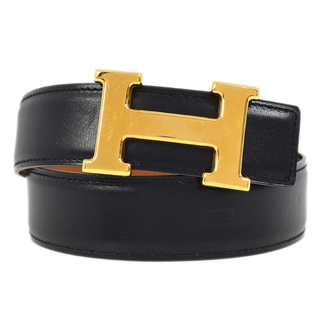 Hermes Black Calf Constance Reversible Adjustable Waist Belt #70 (1 of 8)