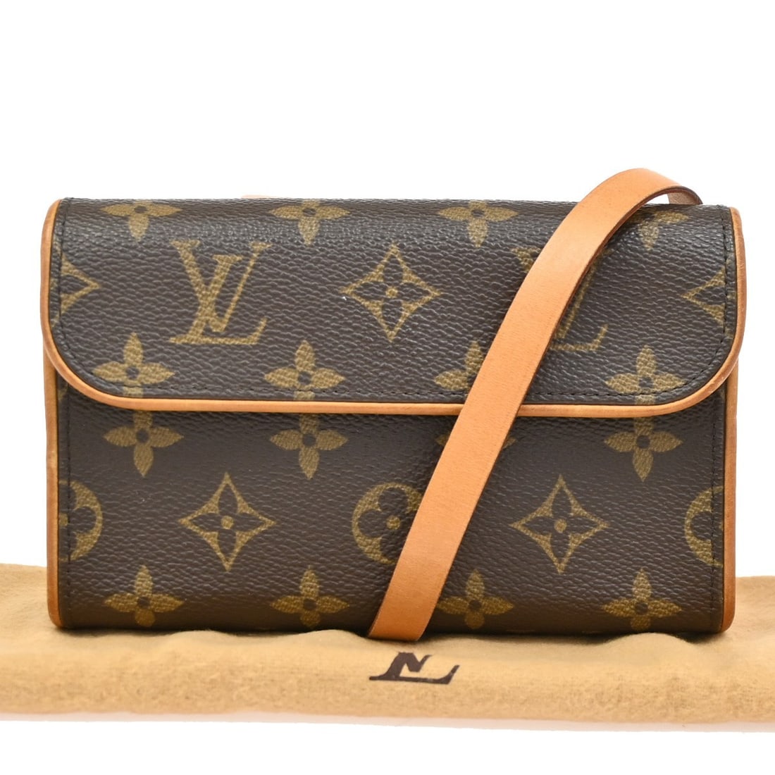 Florentine Bum Bag by Louis Vuitton in Brown: Florentine Bum Bag by Louis Vuitton in Brown This pre-owned Louis Vuitton Florentine Waist Bag features a brown exterior and is designed for female use. The bag shows signs of use, including scuffs, d