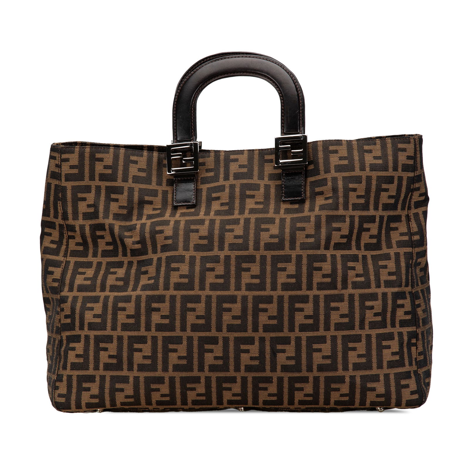 Fendi Large Zucca Canvas Twins Tote Brown Bag: Fendi Large Zucca Canvas Twins Tote Brown Bag This Fendi Large Zucca Canvas Twins Tote is a stylish and functional accessory, crafted from durable canvas with a chic brown Zucca pattern. It features f