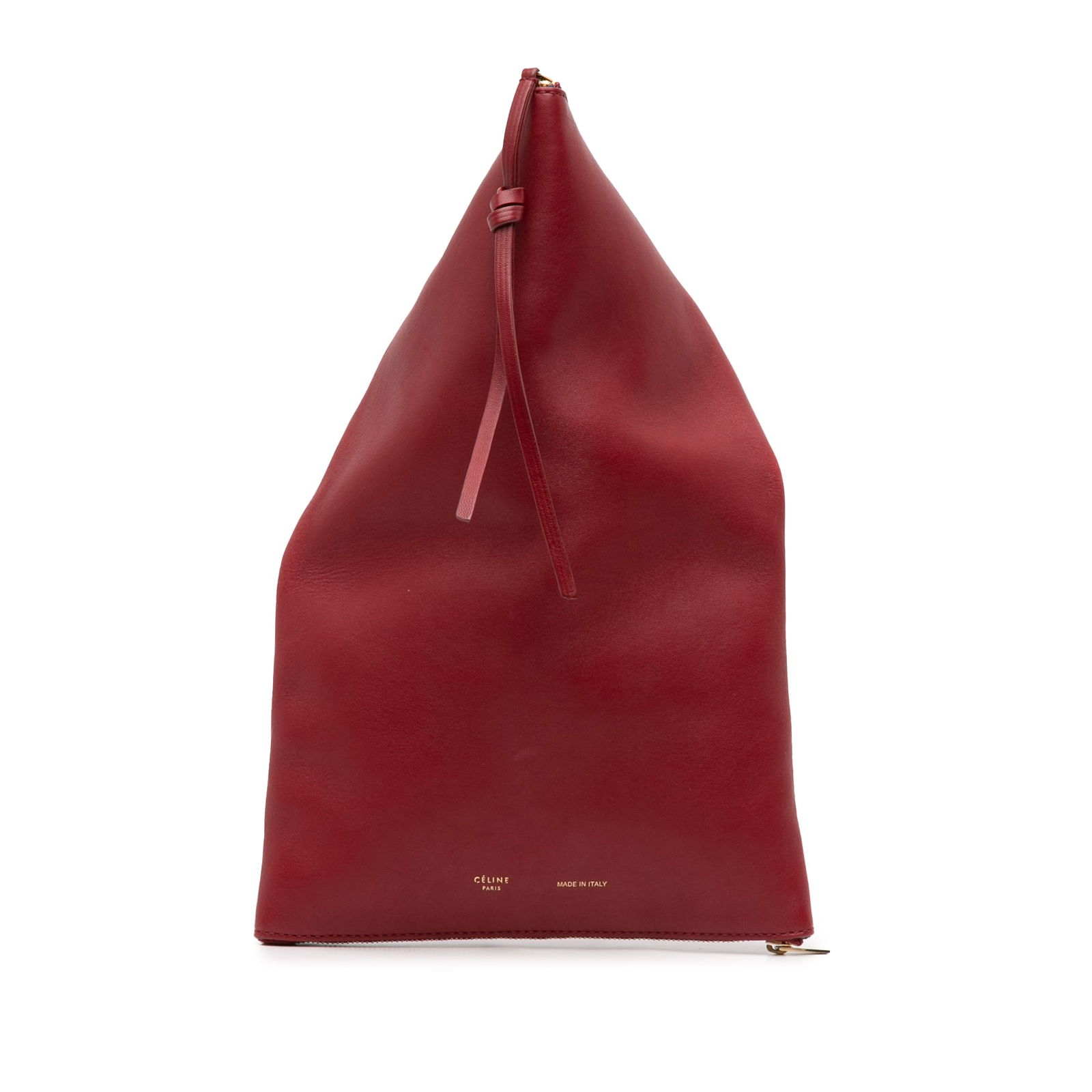 Celine Red Lambskin Berlingot Clutch Bag Italy: Celine Red Lambskin Berlingot Clutch Bag Italy Introducing the Celine Lambskin Berlingot Clutch, a stylish and practical accessory crafted from high-quality leather. This clutch features top and botto