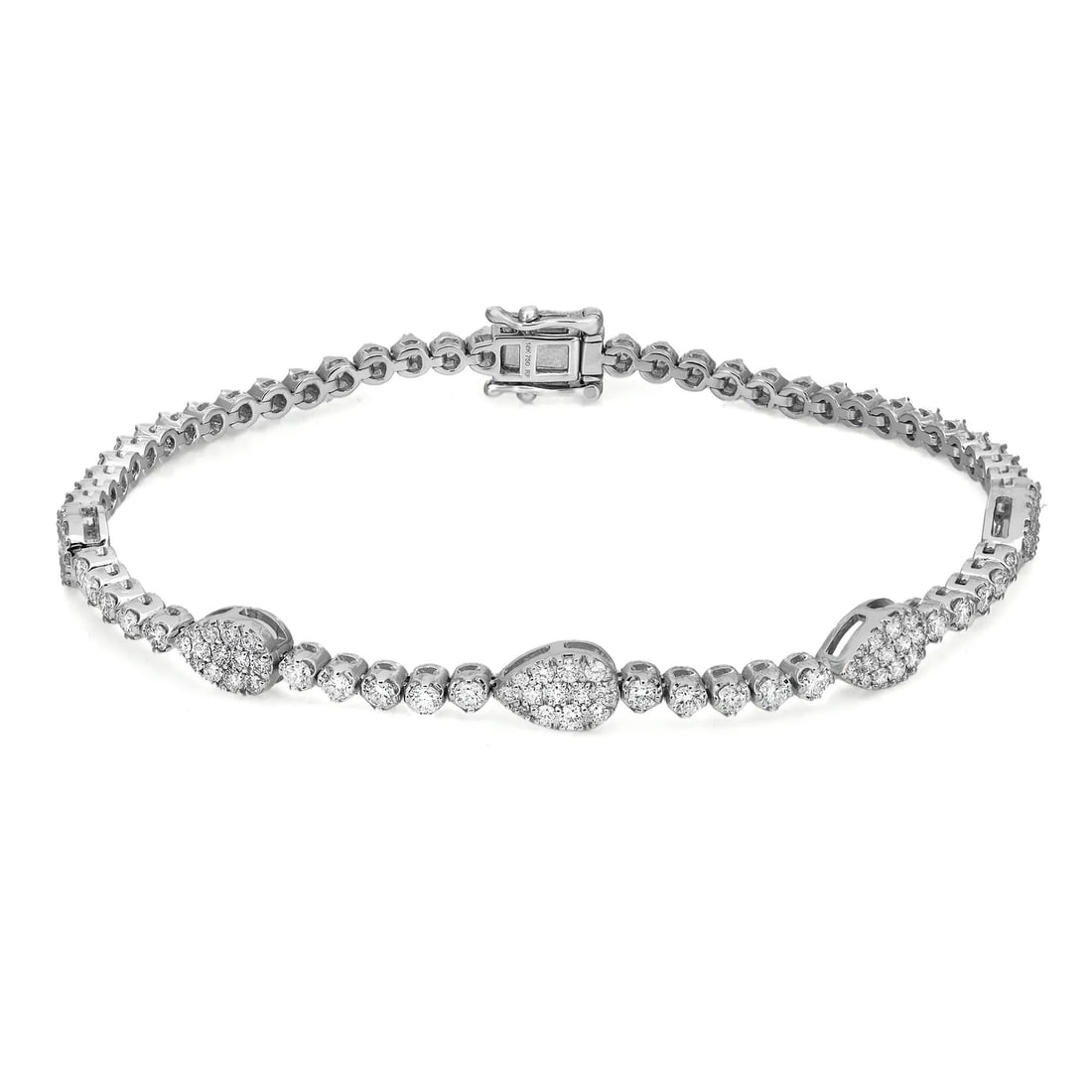 Rachel Koen 18K White Gold Diamond Tennis Bracelet 1.97 Carats 7 Inch (1 of 4)