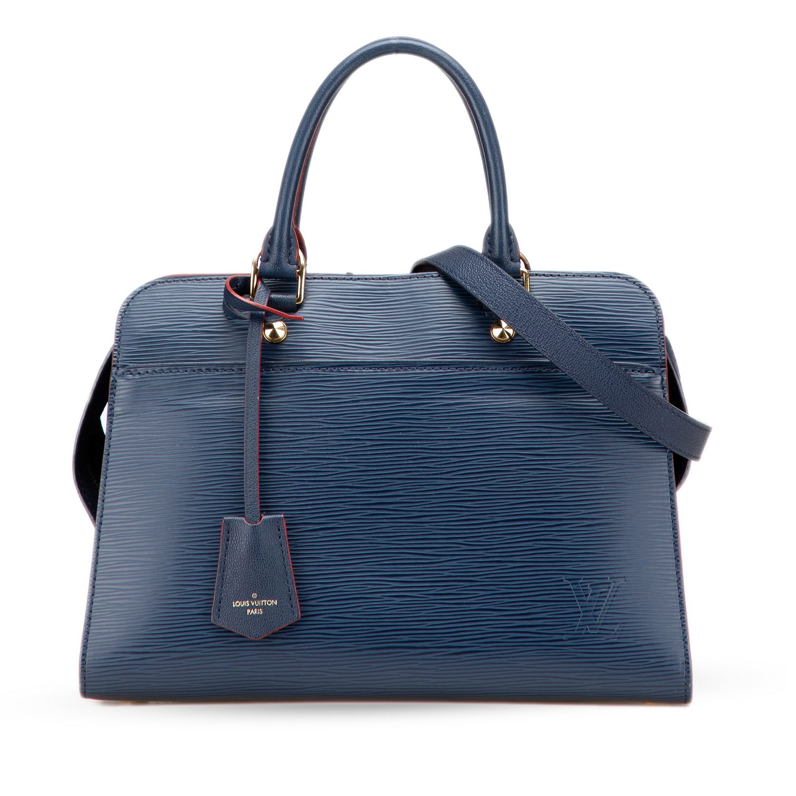 Louis Vuitton Epi Vaneau MM Blue Leather Bag with Dust Bag: Louis Vuitton Epi Vaneau MM Blue Leather Bag with Dust Bag The Louis Vuitton Epi Vaneau MM is a stylish and functional bag crafted from durable Epi leather. This sophisticated piece features rolled le