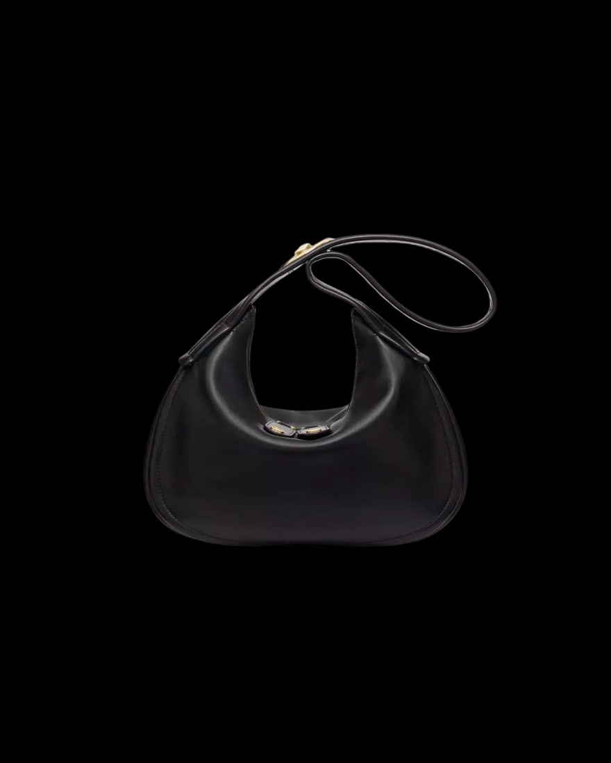 Black Ruffle Hobo Bag by Valentino Garavani with Dustbag and Tags (1 of 1)