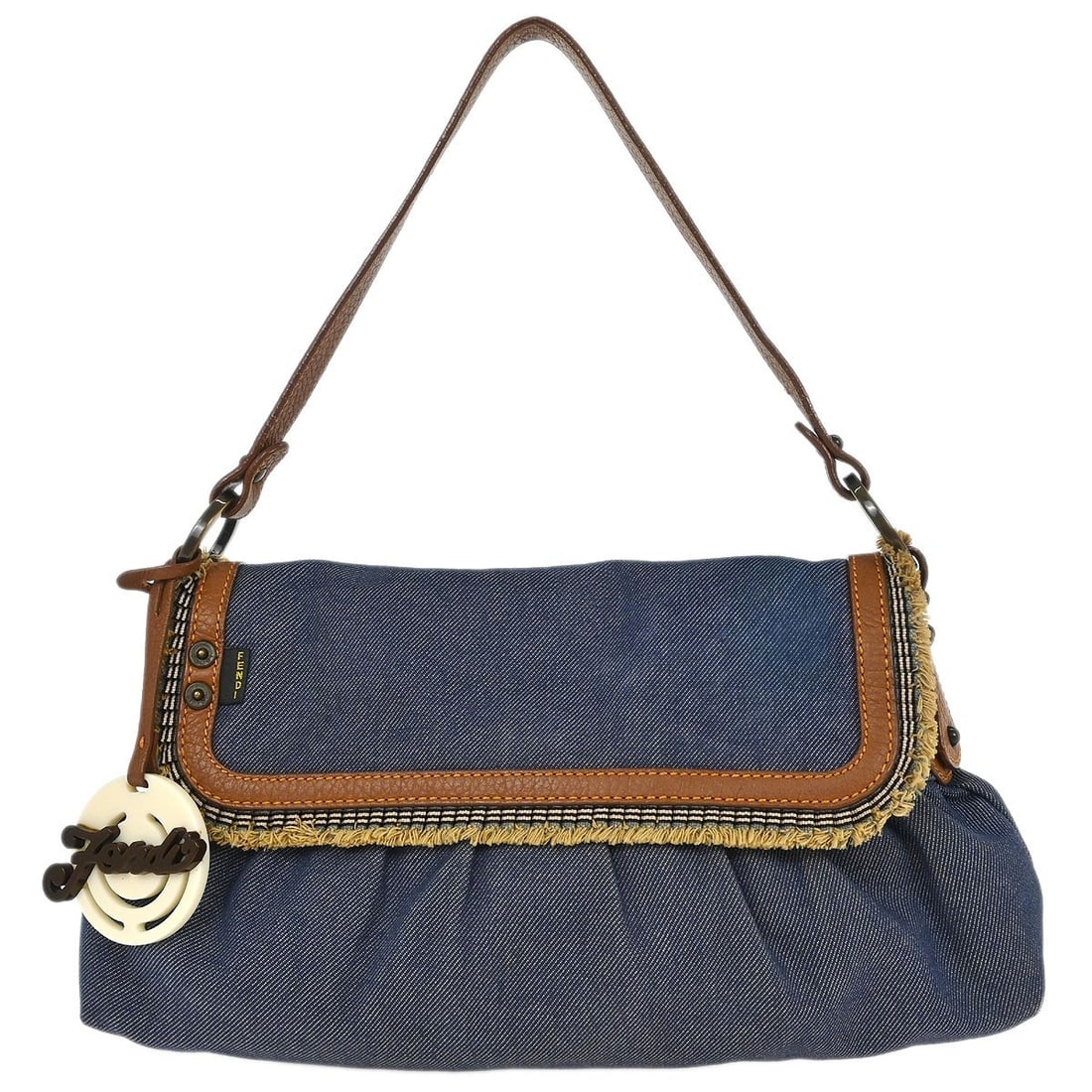 Fendi Medium Blue Denim Top Handle Bag with Gold Hardware (1 of 10)