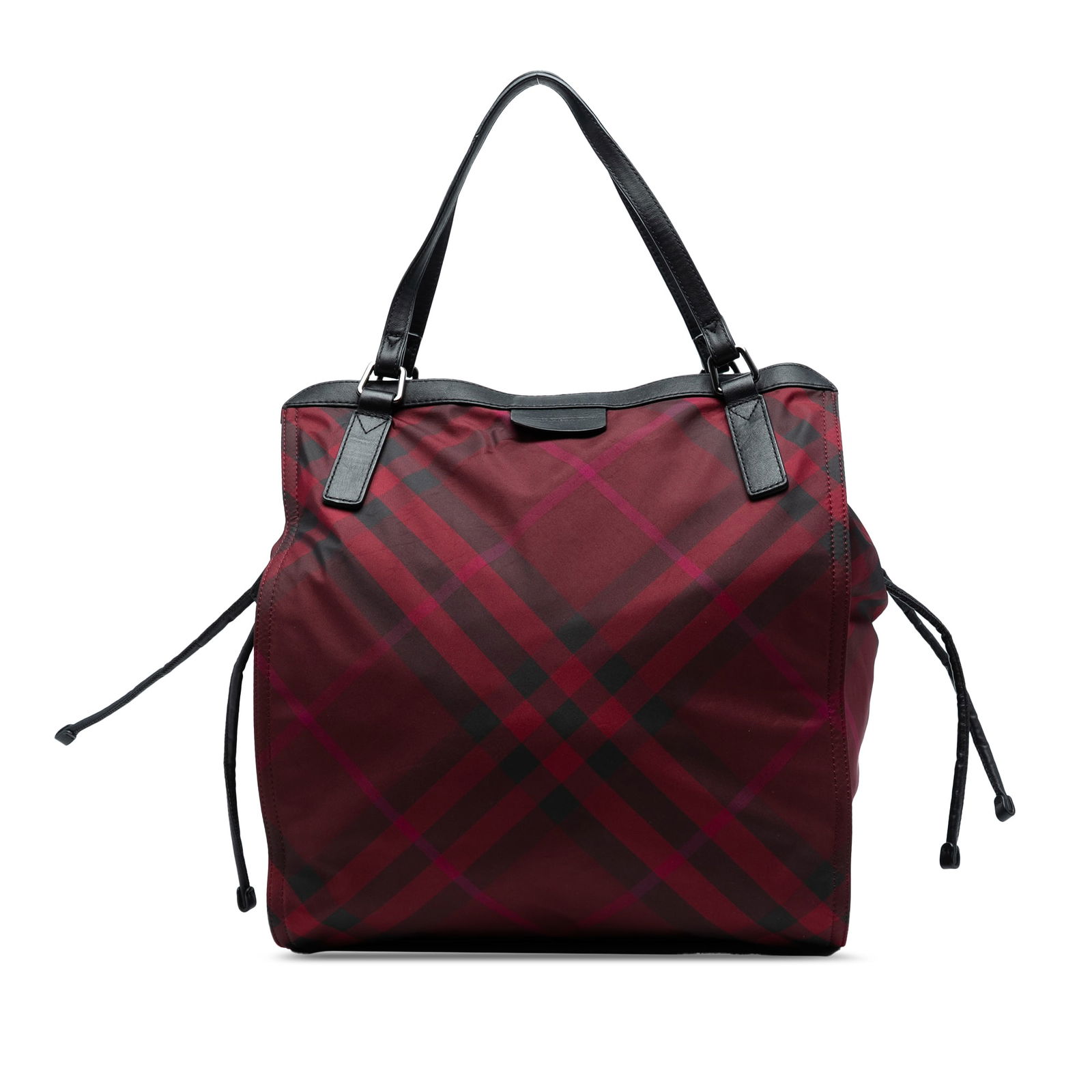 Burberry Supernova Check Nylon Buckleigh Tote Bag Red: Burberry Supernova Check Nylon Buckleigh Tote Bag Red The Burberry Supernova Check Nylon Buckleigh Tote is a stylish and functional bag featuring a vibrant red printed nylon body complemented by leath