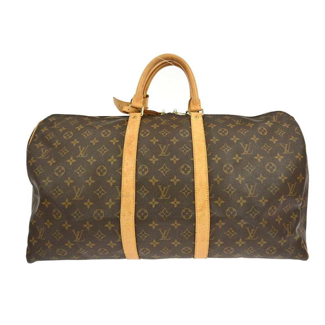 Louis Vuitton Keepall 55 Monogram Travel Handbag M41424 Duffle: Louis Vuitton Keepall 55 Monogram Travel Handbag M41424 Duffle Elevate your travel style with the Louis Vuitton Keepall 55 Travel Handbag, a timeless piece crafted from signature Monogram Canvas Leath