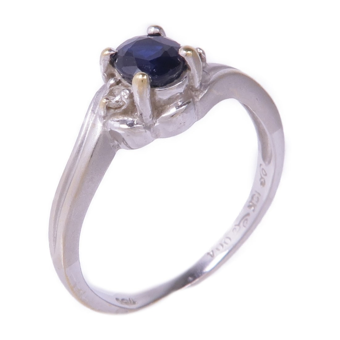 Sapphire Diamond Ring in 18K White Gold Size 6 (1 of 8)
