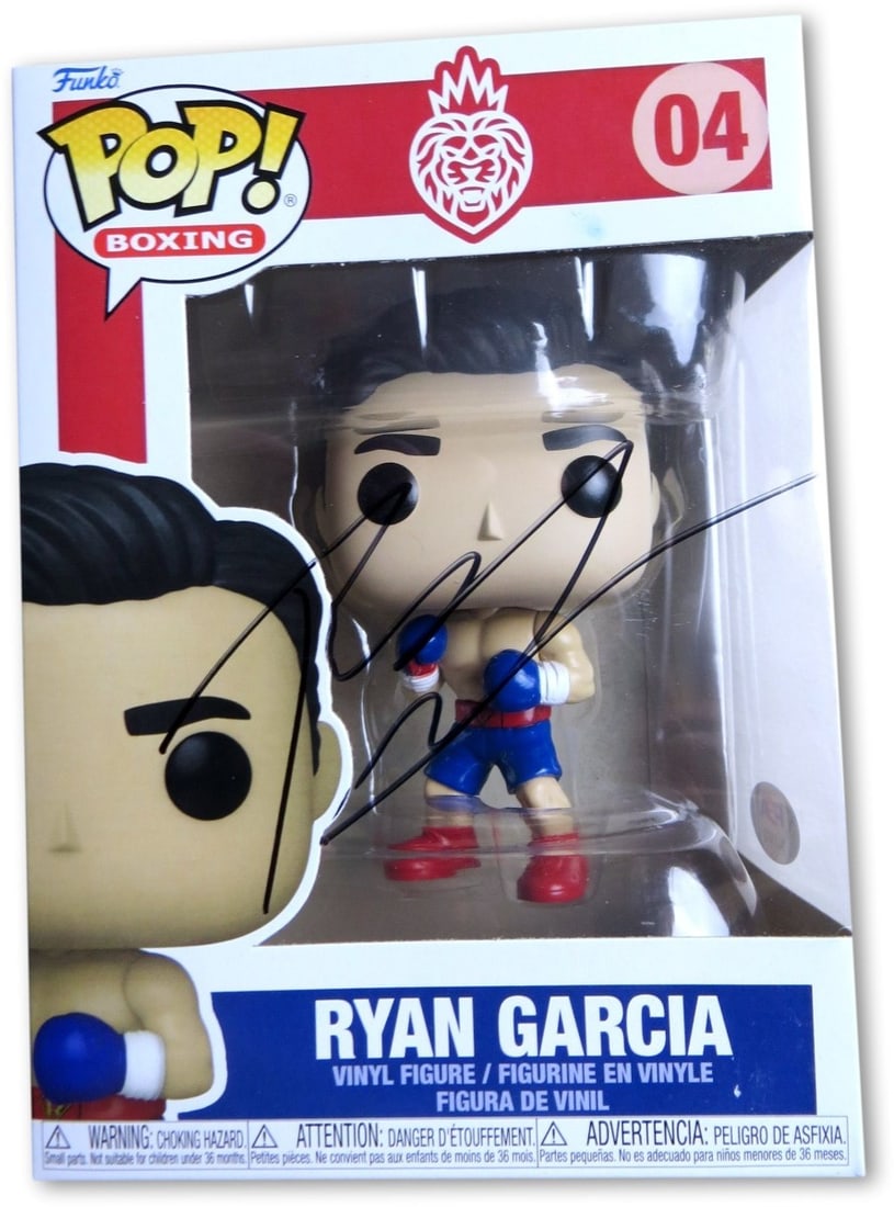 Ryan Garcia Autographed Funko POP! Figure Boxing PSA Certified: Ryan Garcia Autographed Funko POP! Figure Boxing PSA Certified This is an original Ryan Garcia autographed Funko POP! figure, featuring the professional boxer in a collectible form. The figure is auth