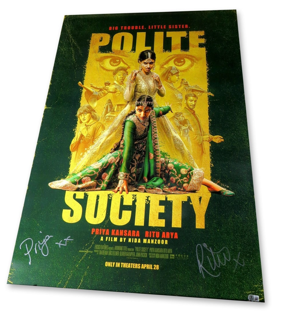 Priya Kansara Ritu Arya Dual Signed 27x40 Poster Beckett Authenticated: Priya Kansara Ritu Arya Dual Signed 27x40 Poster Beckett Authenticated This original autographed poster features the signatures of Priya Kansara and Ritu Arya. Measuring 27X40 inches, this collectible