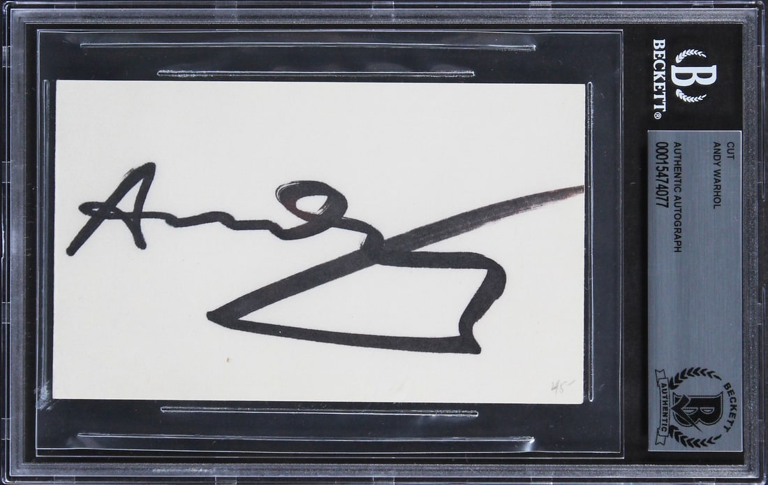 Andy Warhol Signed 3x5 Cut Signature Authenticated by Beckett (1 of 5)