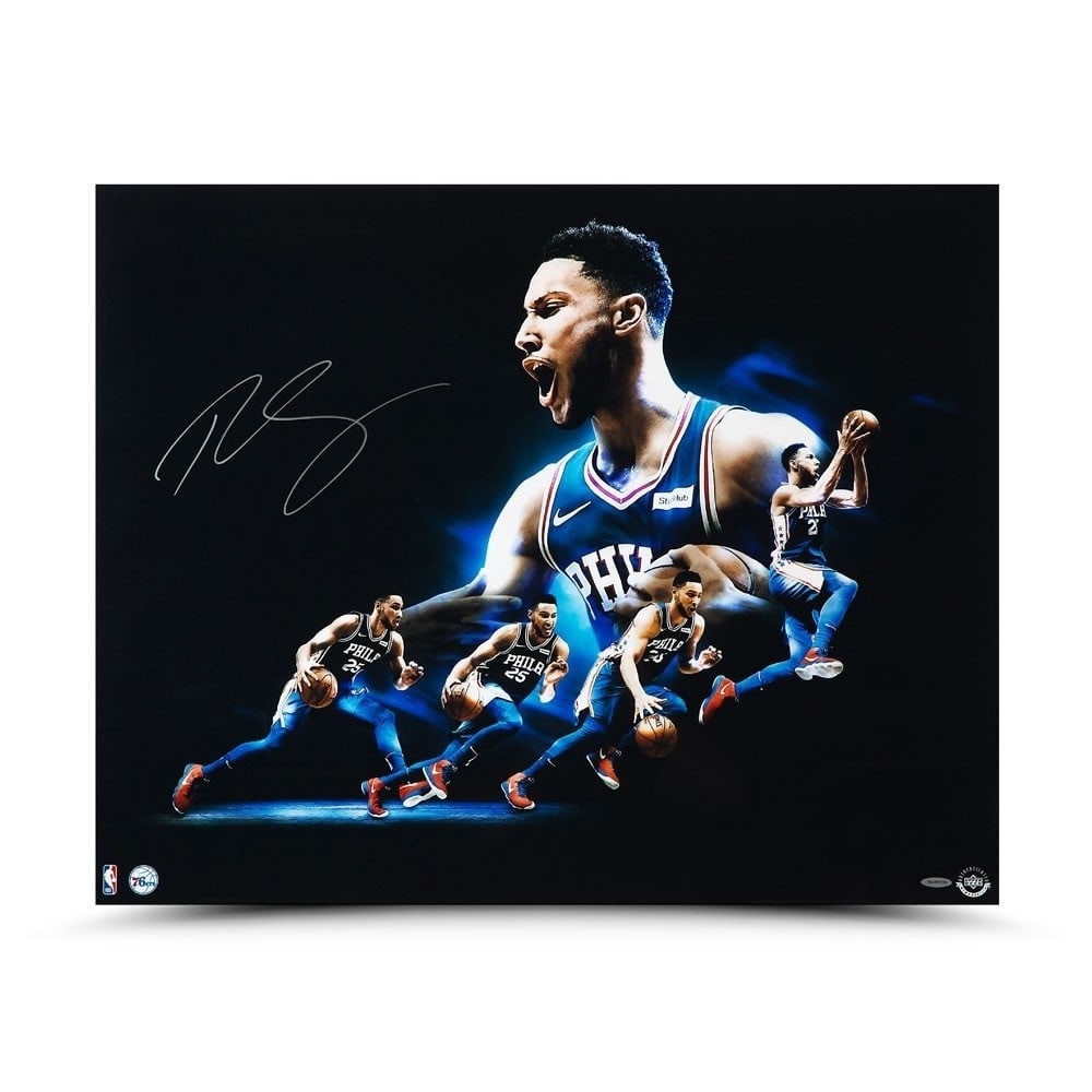 Ben Simmons Autographed 24x30 Photo Philadelphia 76ers Upper Deck Authenticated (1 of 4)