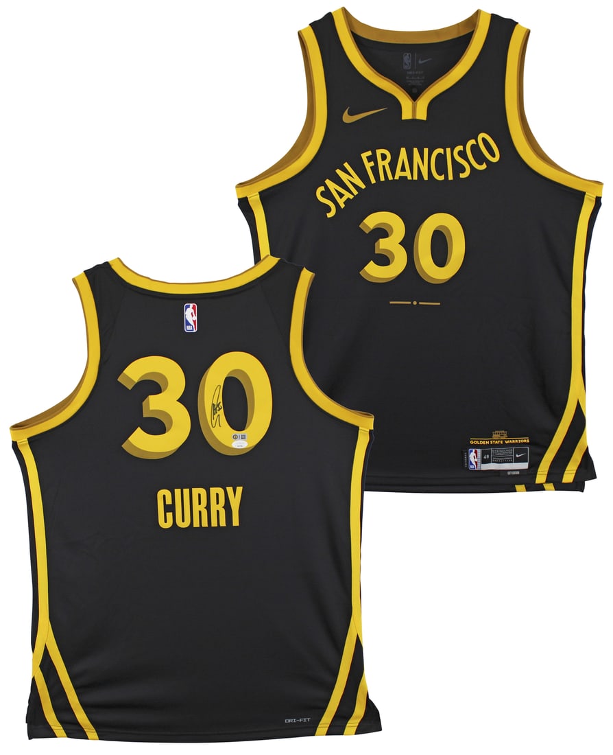 Stephen Curry Signed Black Nike 2023 City Edition Jersey JSA Warriors (1 of 6)