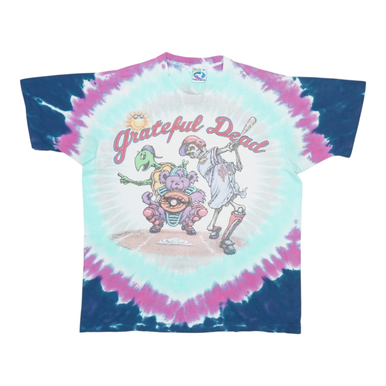 Vintage 1994 Liquid Blue Grateful Dead Steal Your Base Tie Dye Shirt (1 of 6)
