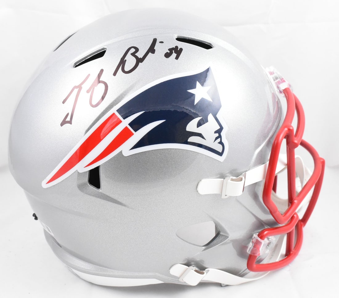 Tedy Bruschi Signed New England Patriots Full Size Speed Helmet Beckett Authenticated (1 of 5)