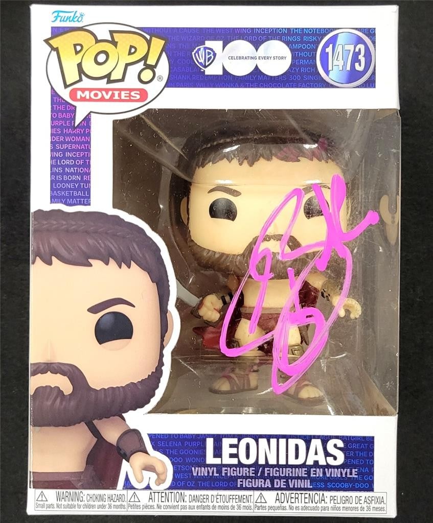 Gerard Butler Autographed Leonidas Funko Pop 300 Beckett BAS (1 of 8)