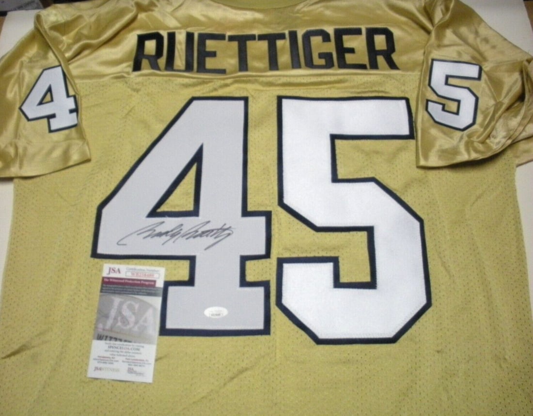 Rudy Ruettiger Signed Notre Dame Russell Jersey with JSA COA (1 of 2)