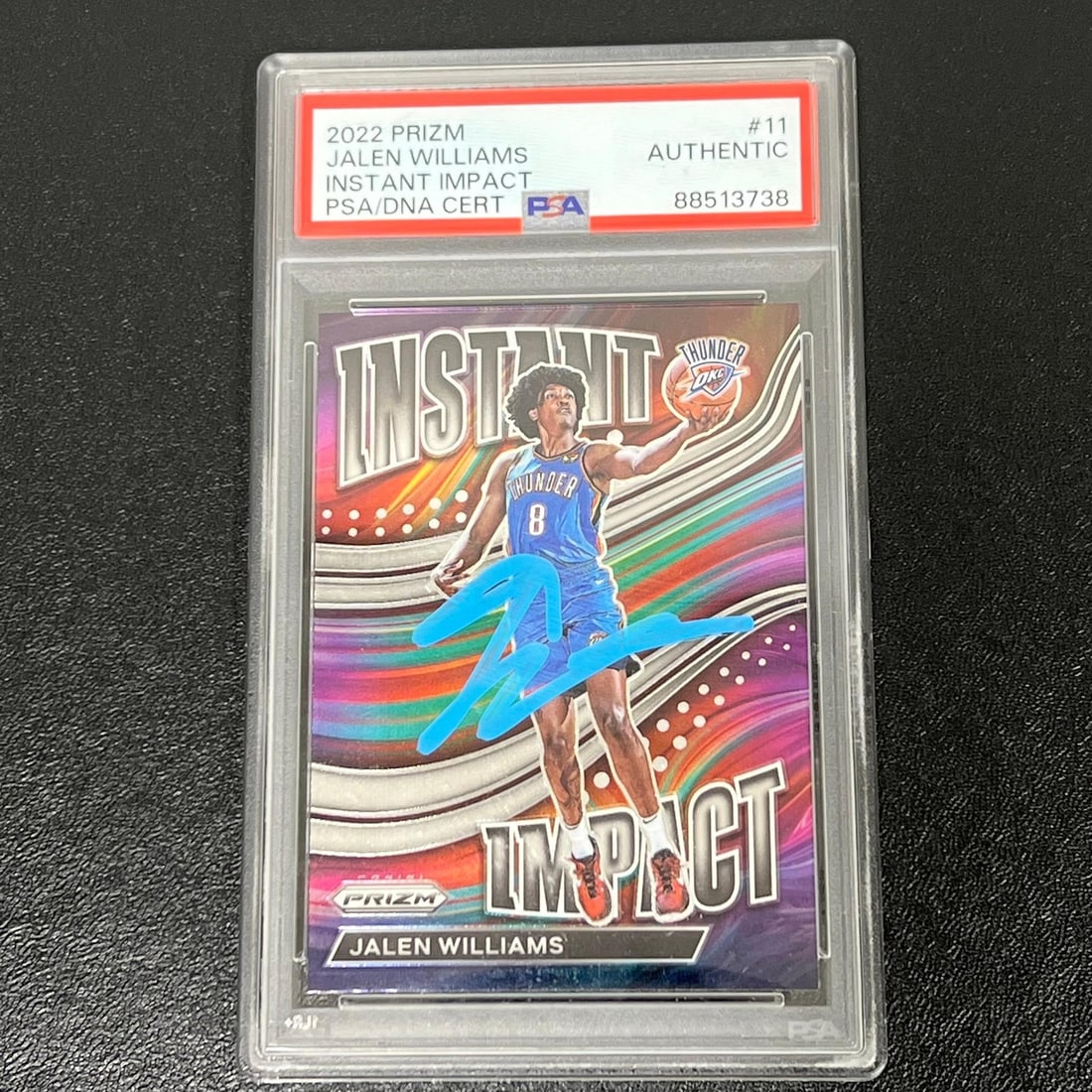Jalen Williams 2022-2023 Panini Prizm Instant Impact #11 Signed Card PSA Authenticated (1 of 2)